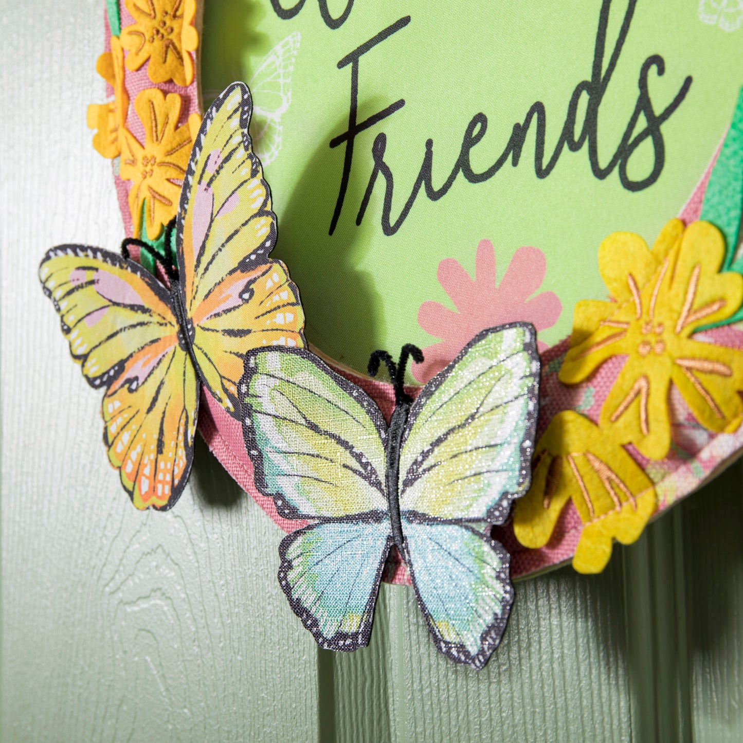 Welcome Friends Butterfly Door Hanger