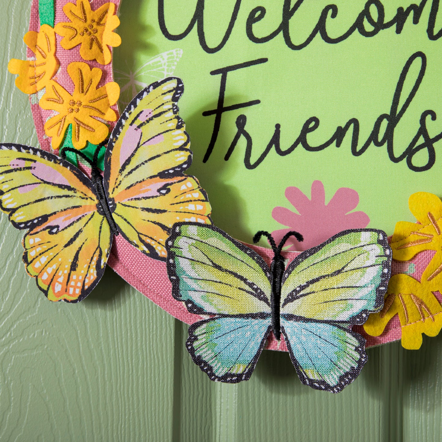 Welcome Friends Butterfly Door Hanger