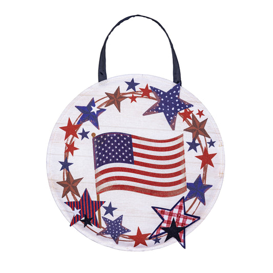 Americana Star Wreath Door Decor Hanger