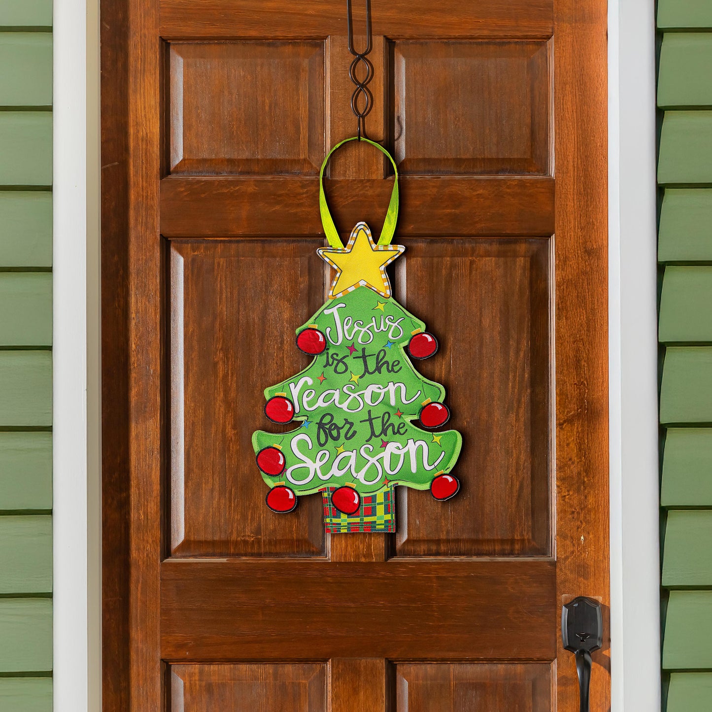 Jesus is the Reason Door Hanger; Burlap 19"Lx13.5"W