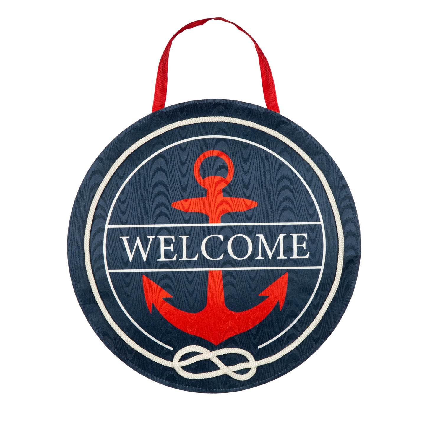 Welcome Anchor Moire Door Hanger; Polyester 18"Lx18"W