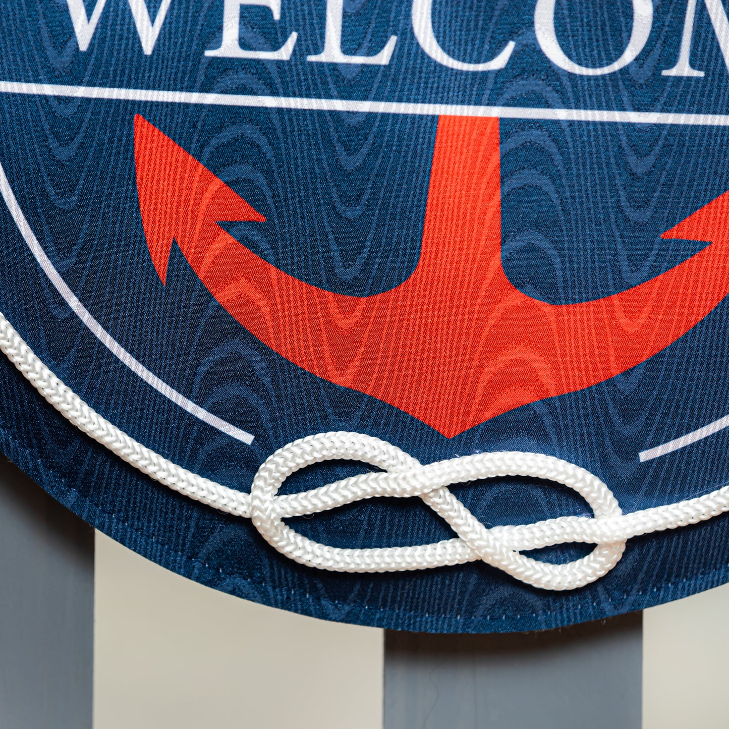 Welcome Anchor Moire Door Hanger; Polyester 18"Lx18"W