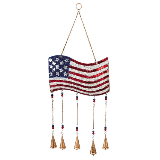 American Flag Beaded Wind Chime