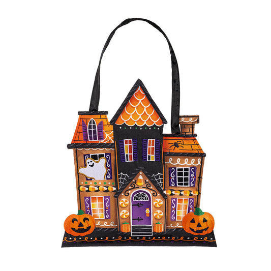 Trick or Treat Sweets Haunted House Door Decor Hanger