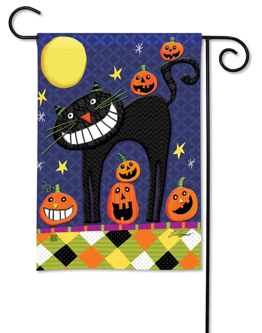 Halloween Smiles Printed Garden Flag; Polyester 12.5"x18"