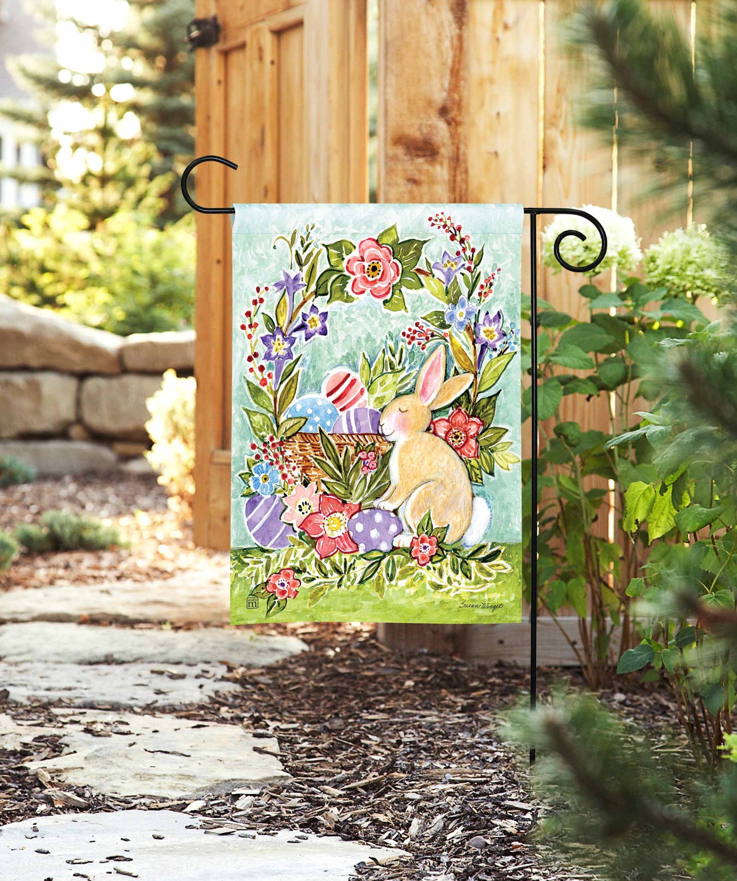 Joyful Easter Garden Flag