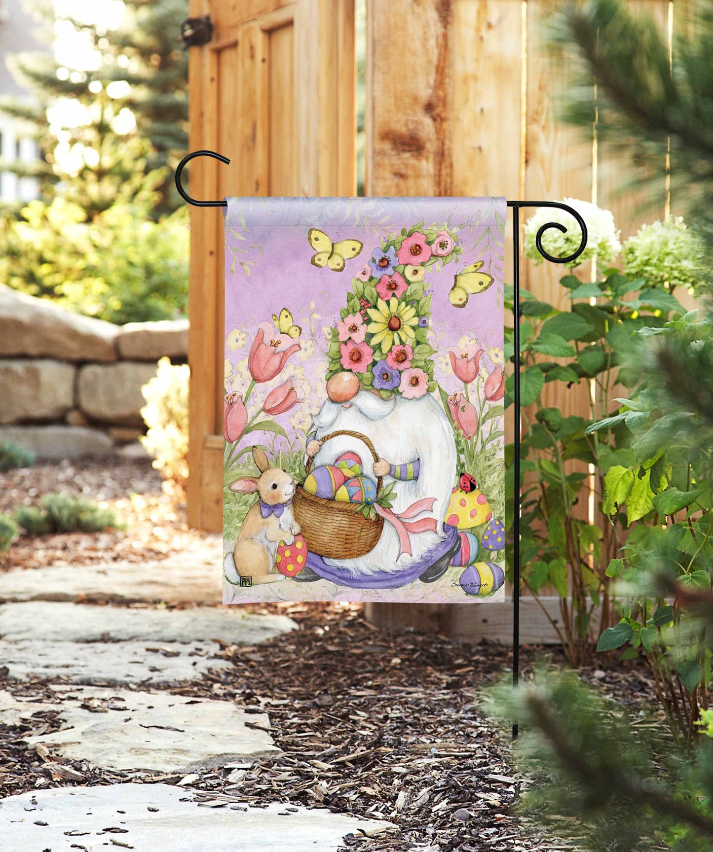 Easter Gnome Garden Flag