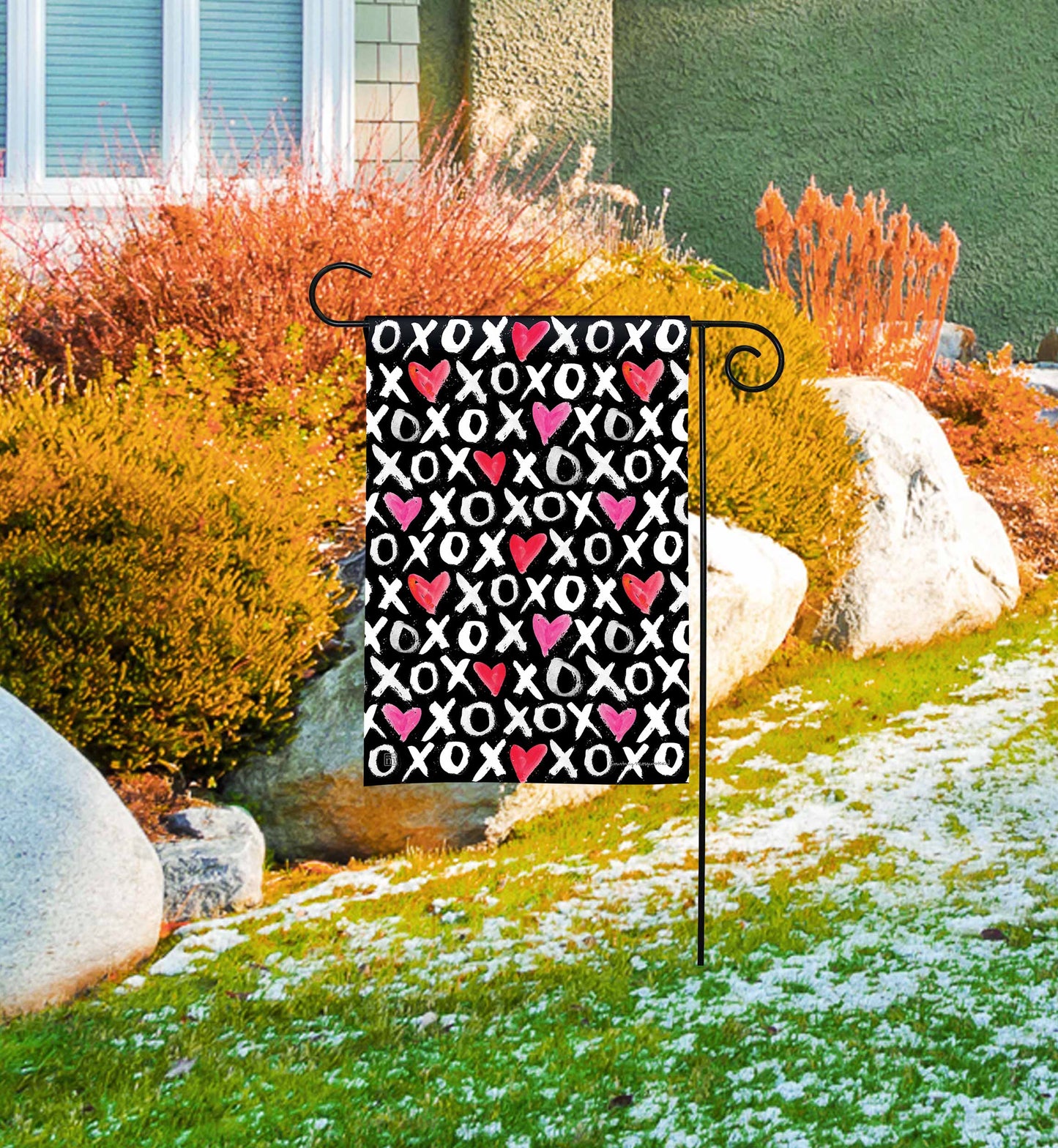 Hearts Hugs and Kisses Garden Flag