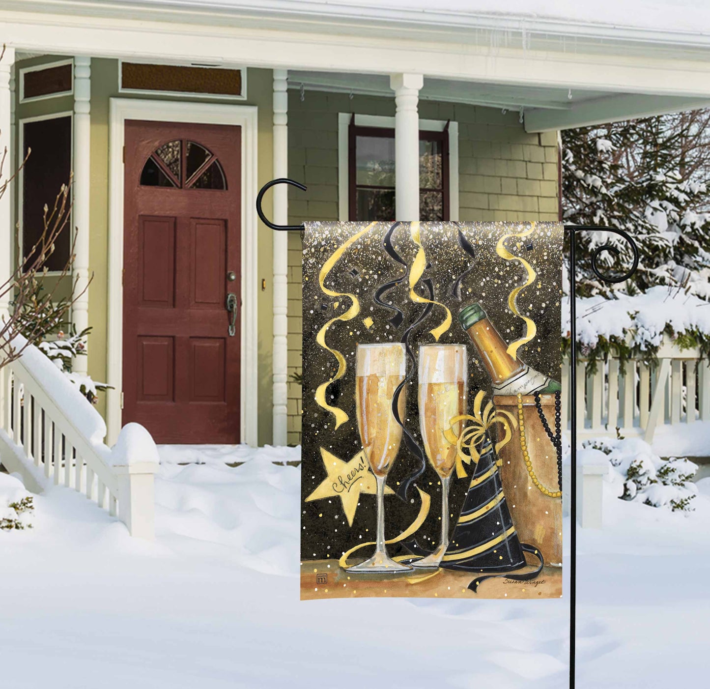 New Year's Eve Garden Flag