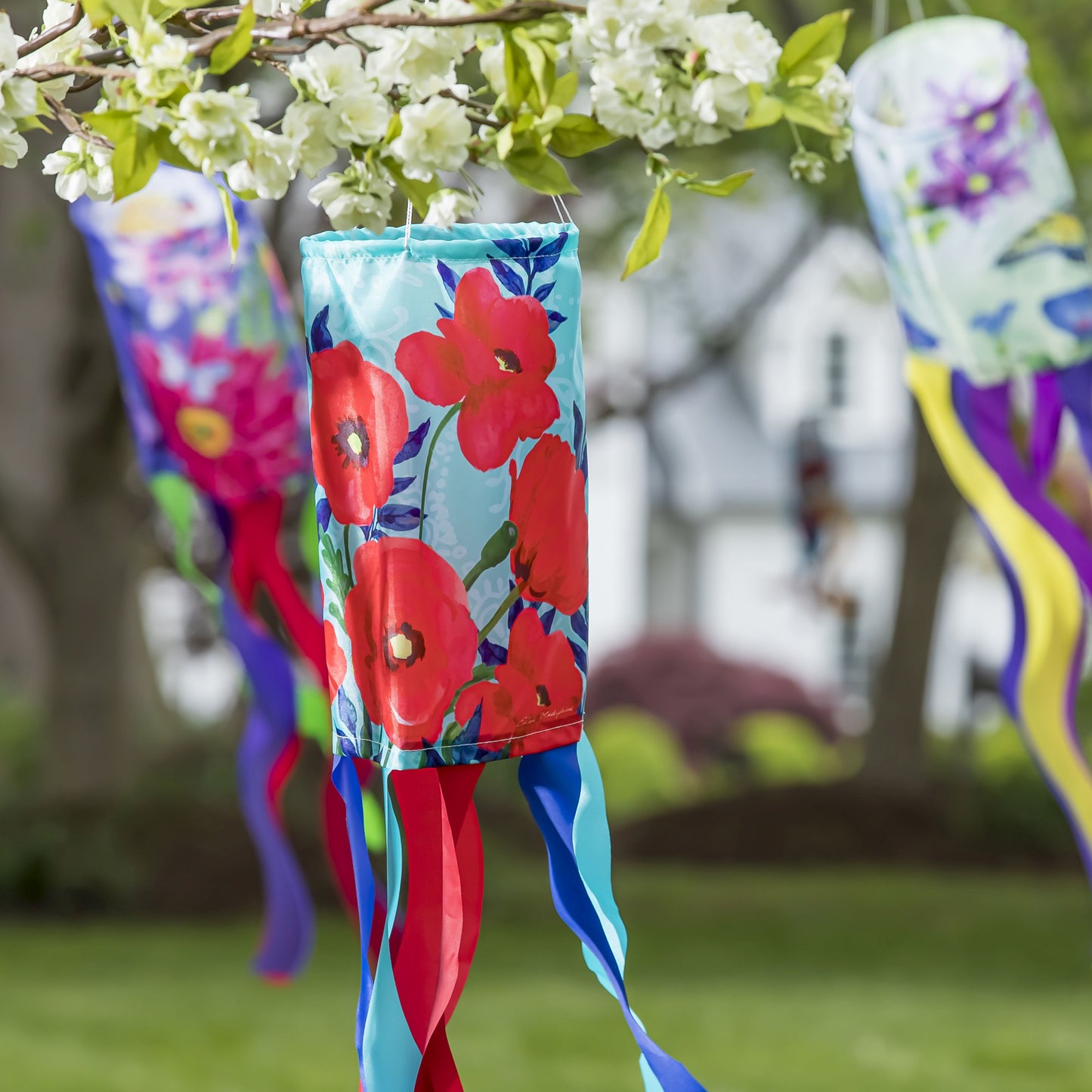 Red Poppies Windsock; Polyester 7"ODx38"L