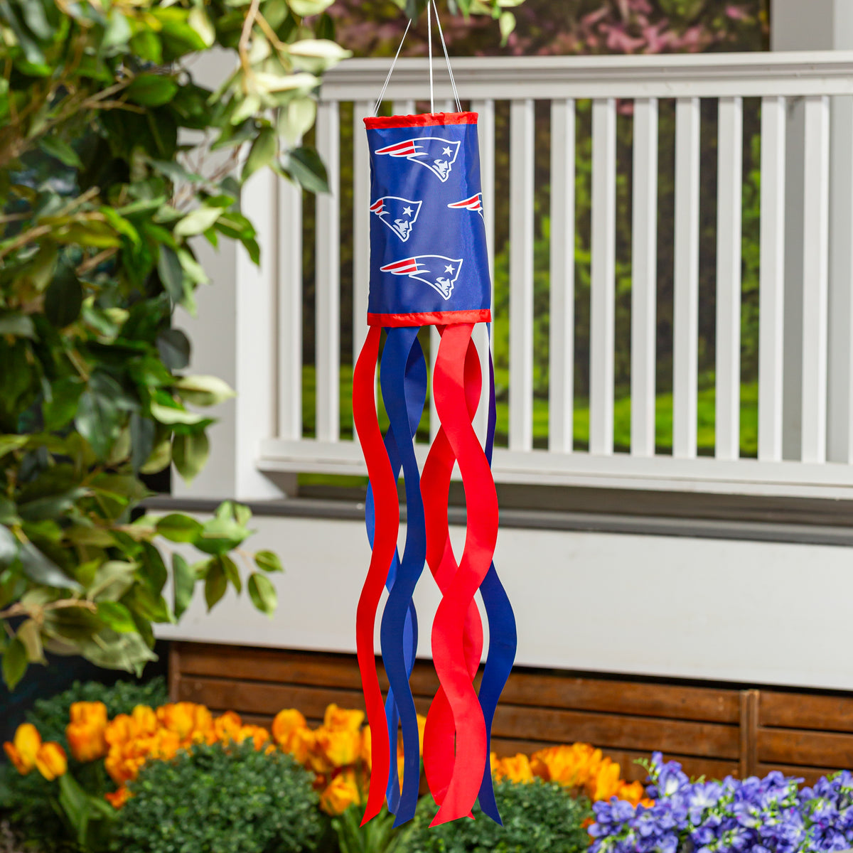 New England Patriots Windsock; Polyester 6"ODx40"L