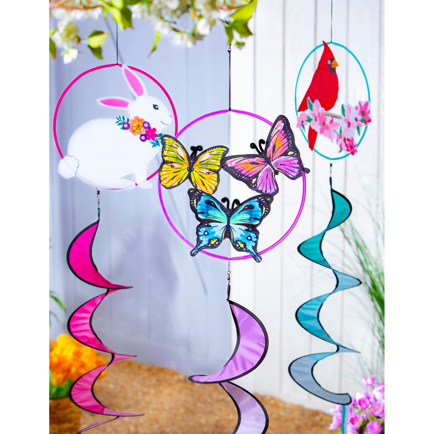 Spring Cardinal Wind Spinner Windsock; Polyester 12"ODx51"L