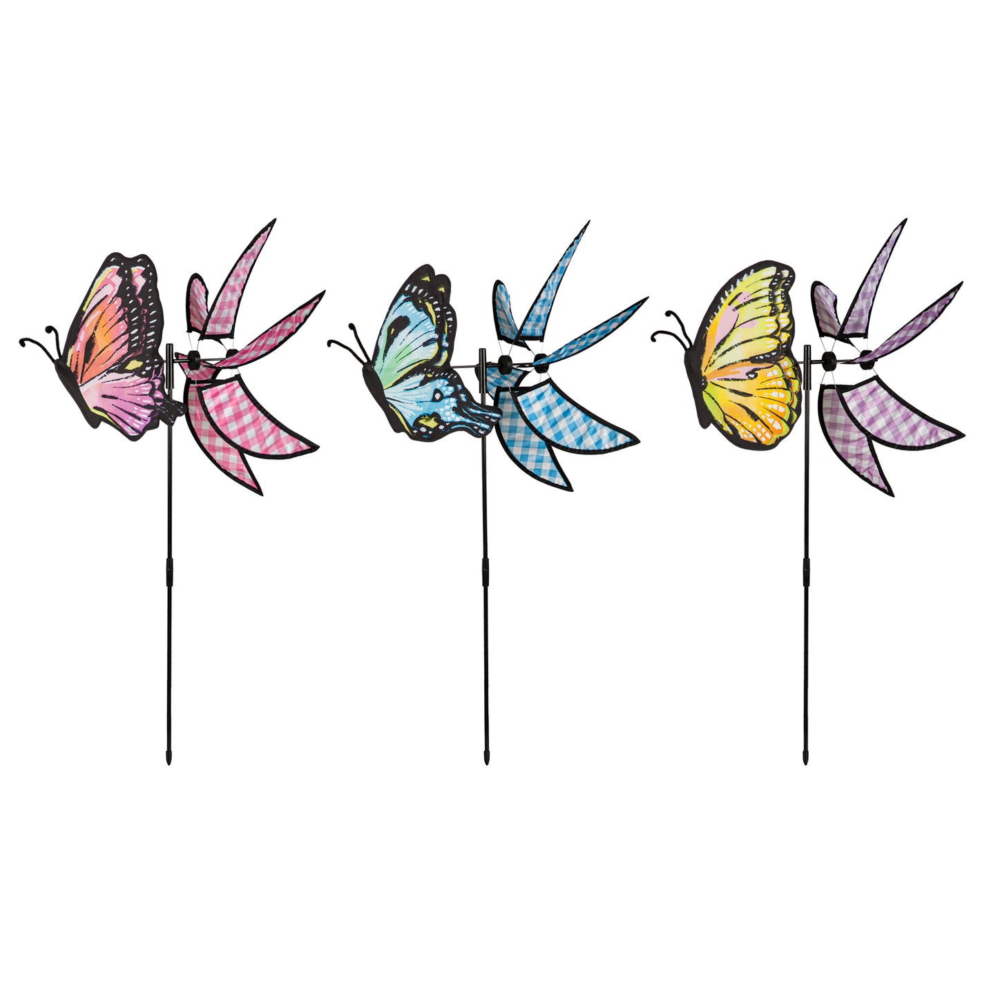 Butterfly Fields Pinwheel Spinner; 19"x19"ODx37"T