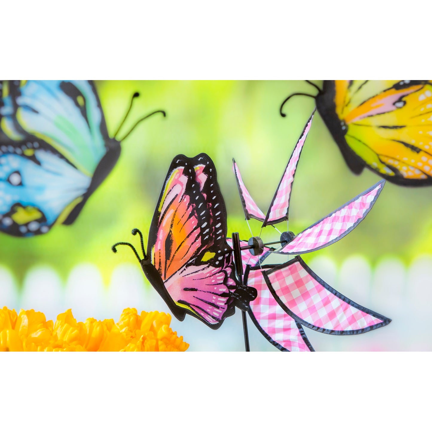 Butterfly Fields Pinwheel Spinner; 19"x19"ODx37"T