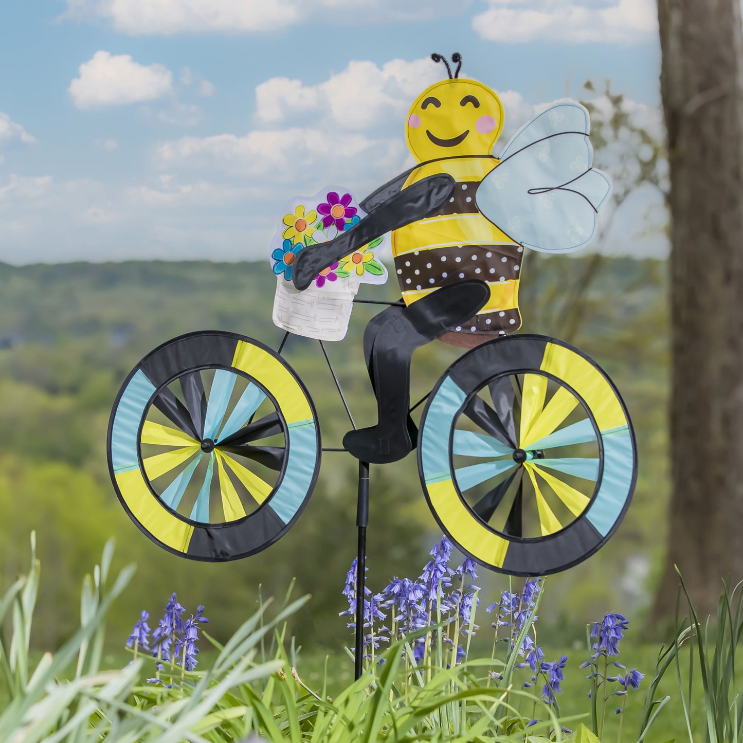 Buzzing Bee Bicycle Yard Art Spinner