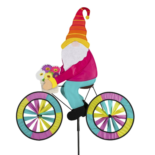 Colorful Floral Gnome Bicycle Spinner; 57"Wx29"T