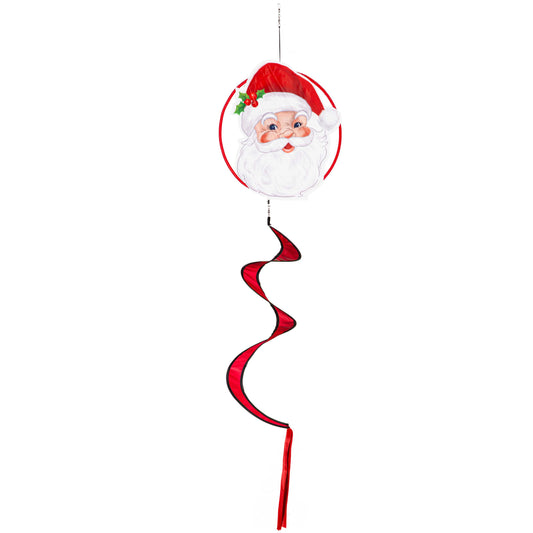 Santa Claus Wind Spinner Windsock; Polyester 12"ODx51"L