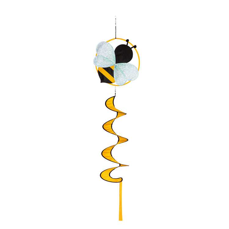 Garden Friends Buzzing Bee Wind Spinner Windsock; Polyester 13"ODx52"L