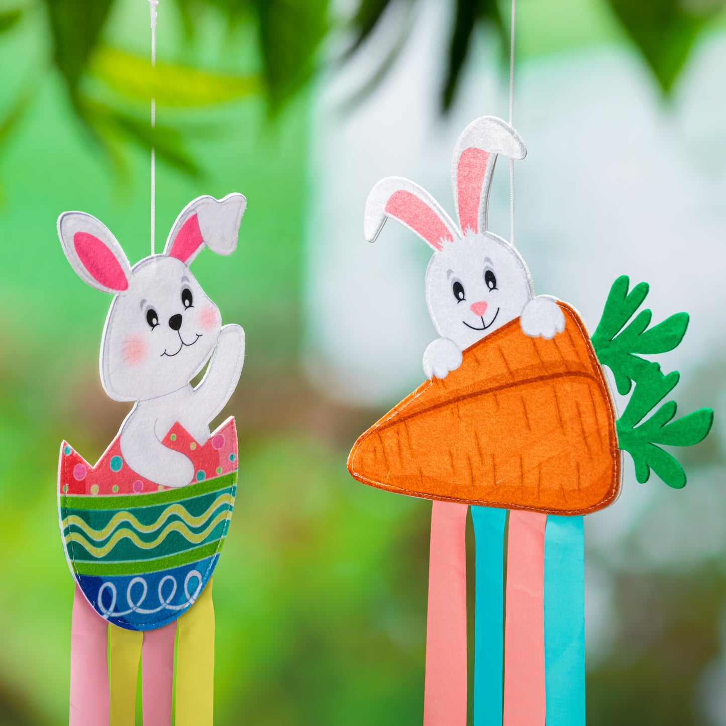 Easter Egg Carrot Fabric Windspinner; Polyester 12.25"Wx40"L