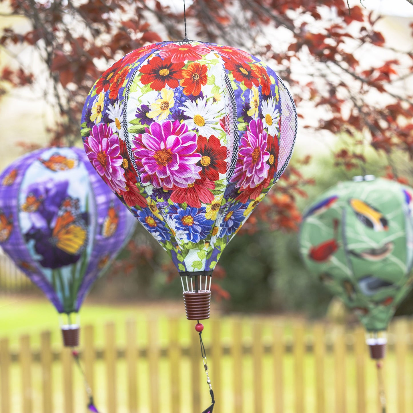 Divided Floral Hot Air Balloon Spinner; 55"L x 15" Diameter
