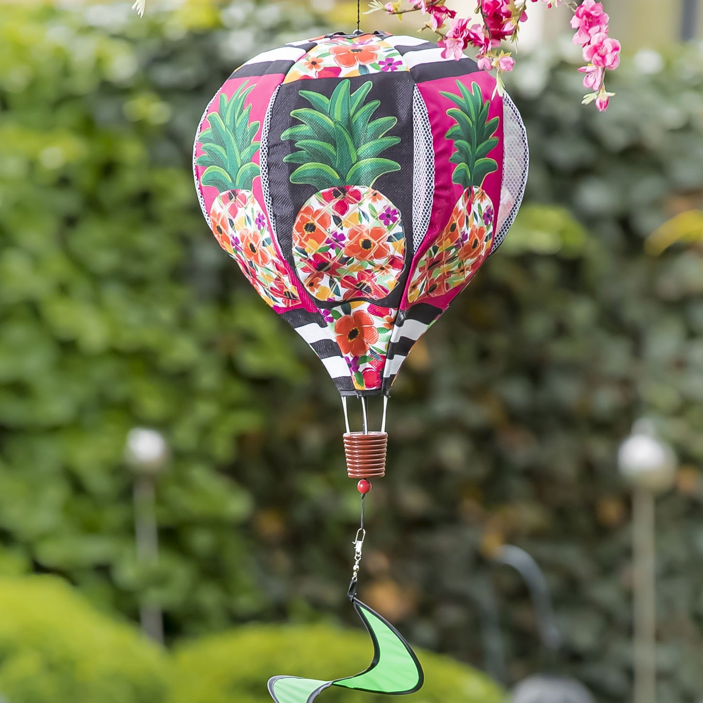 Patterned Pineapple Hot Air Balloon Spinner; 55"L x 15" Diameter