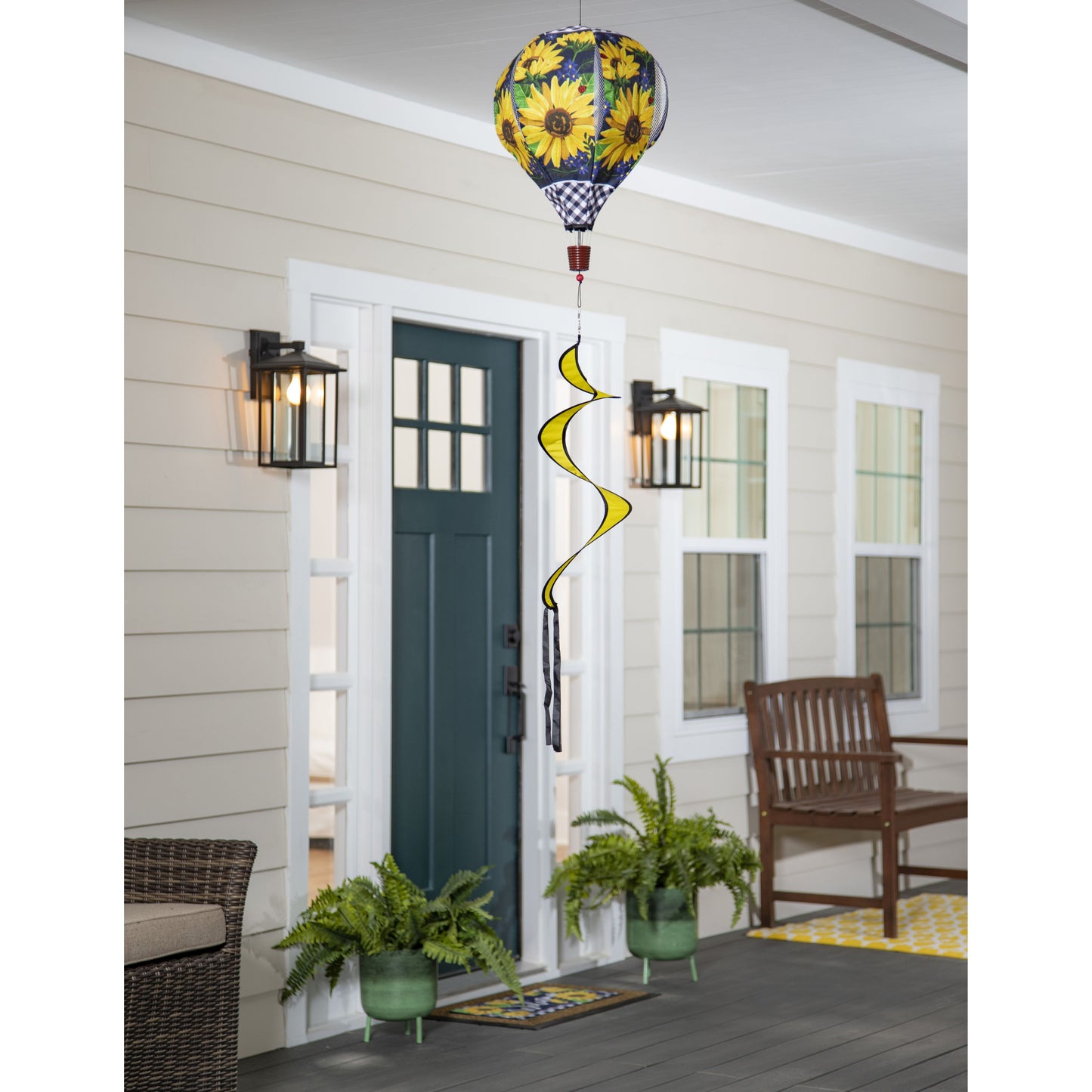 Sunflower Welcome Hot Air Balloon Spinner; 55"L x 15" Diameter