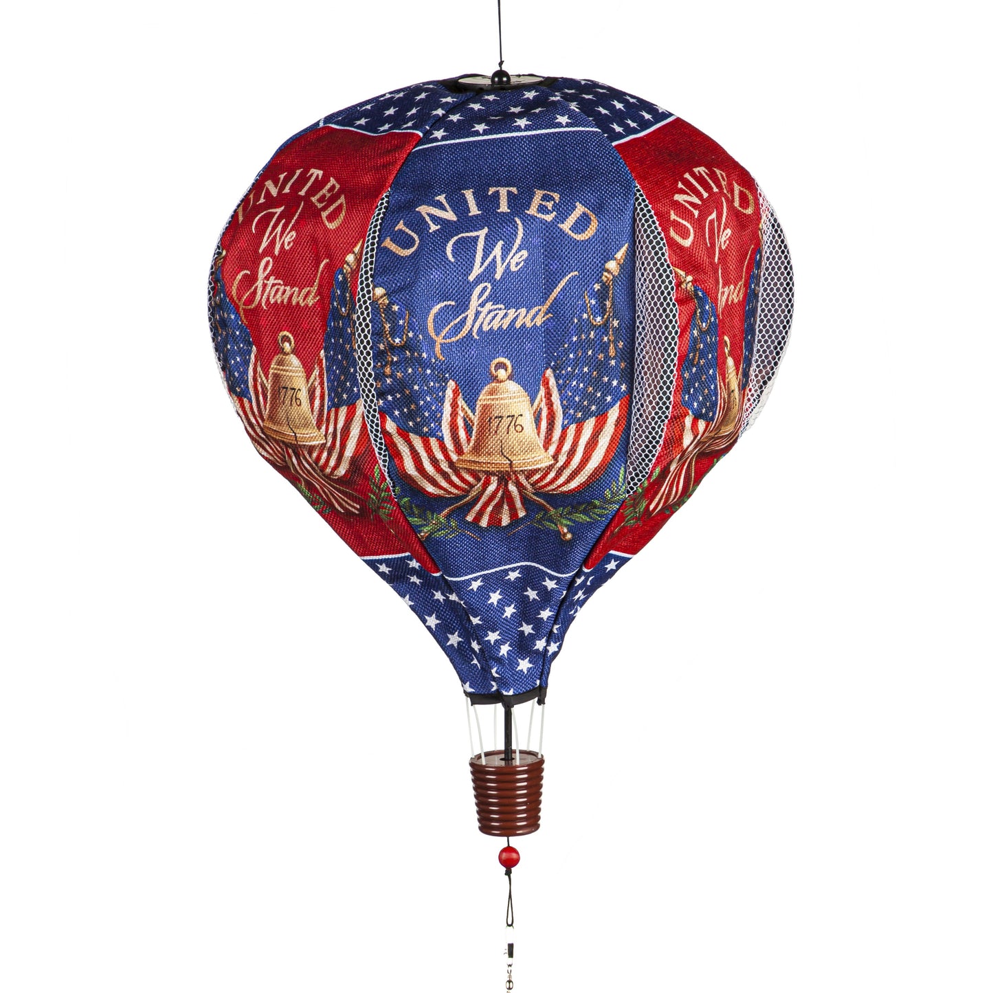 United We Stand Hot Air Balloon Spinner; 55"L x 15" Diameter