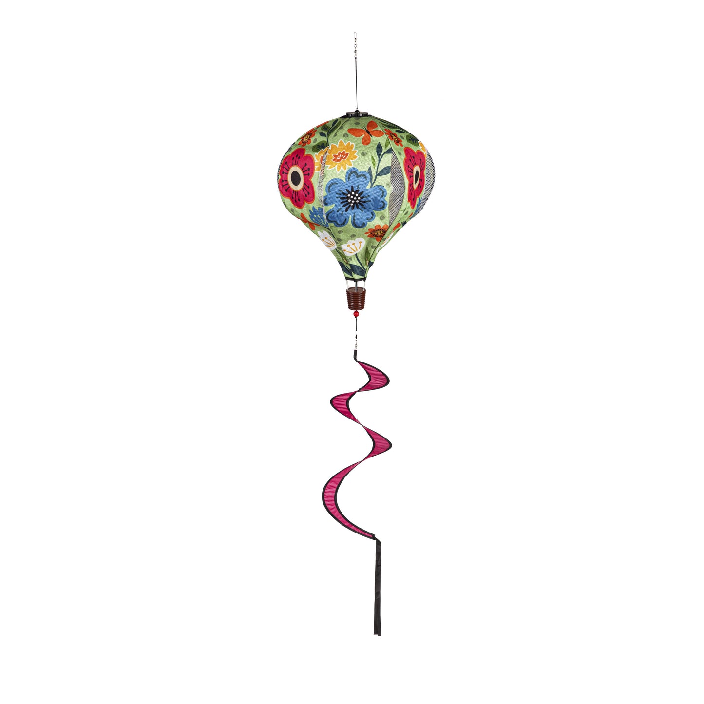 Summer Florals Hot Air Balloon Spinner; 55"L x 15" Diameter