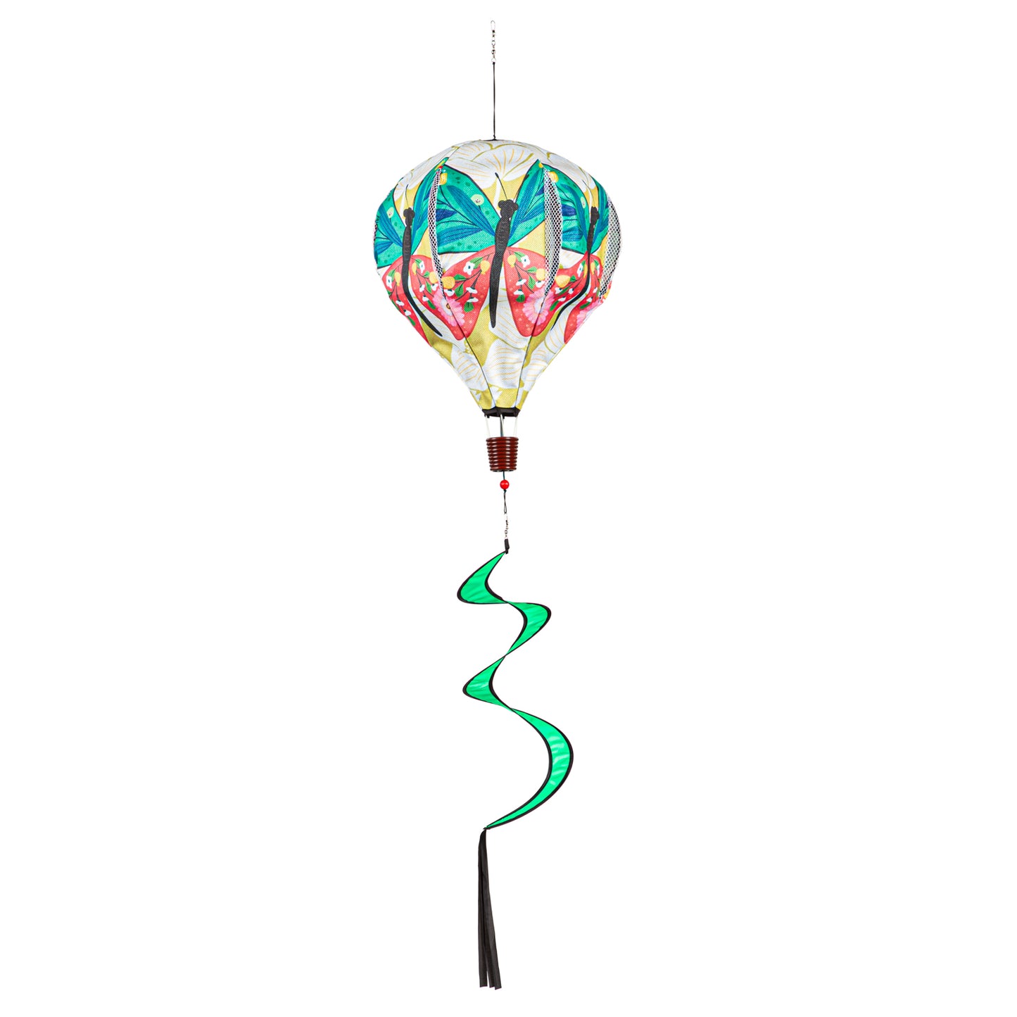 Folk Butterfly Hot Air Balloon Spinner; 55"L x 15" Diameter