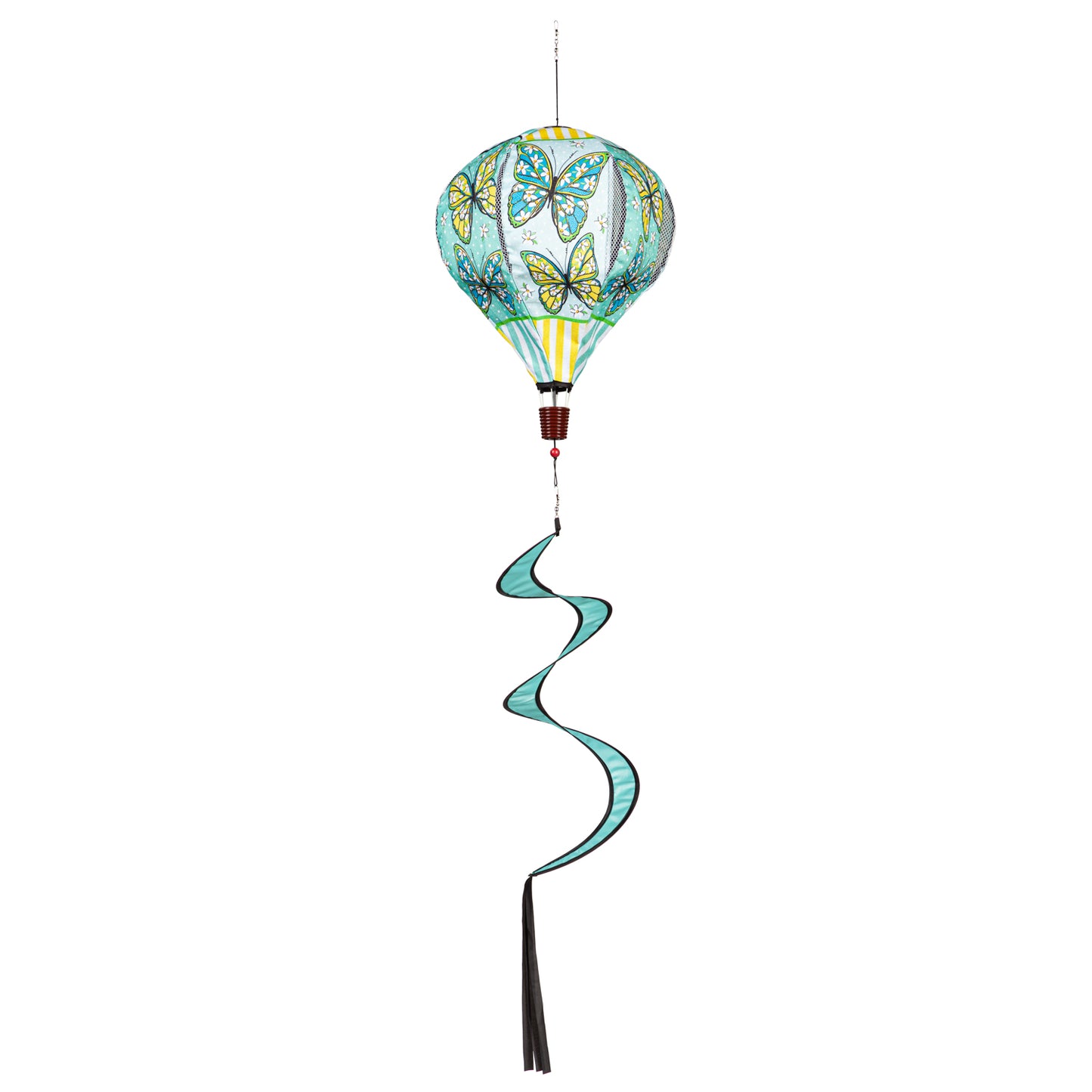 Floral Butterfly Hot Air Balloon Spinner; 55"L x 15" Diameter