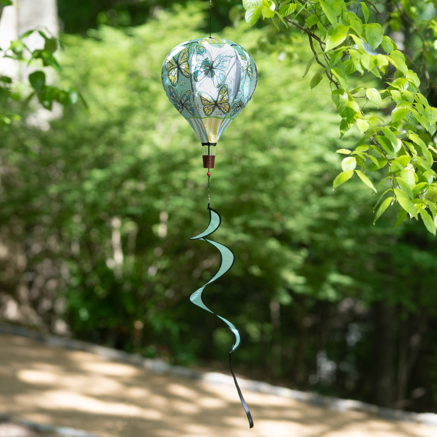 Floral Butterfly Hot Air Balloon Spinner; 55"L x 15" Diameter