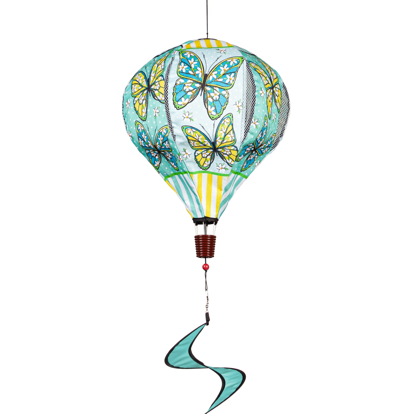 Floral Butterfly Hot Air Balloon Spinner; 55"L x 15" Diameter