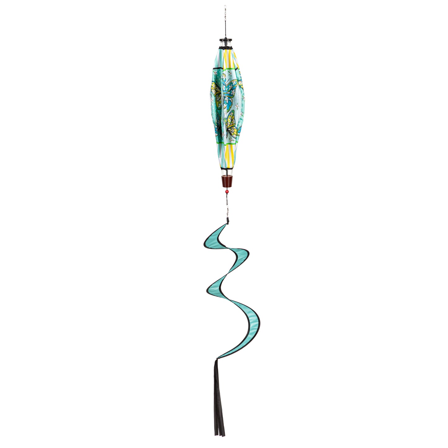 Floral Butterfly Hot Air Balloon Spinner; 55"L x 15" Diameter