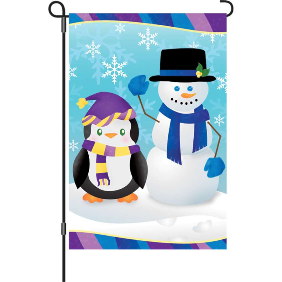 Winter Penguin's Pal Garden Flag; Polyester