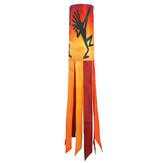 Dancing Kokopelli Illusion Windsock; Polyester 6"x40"L