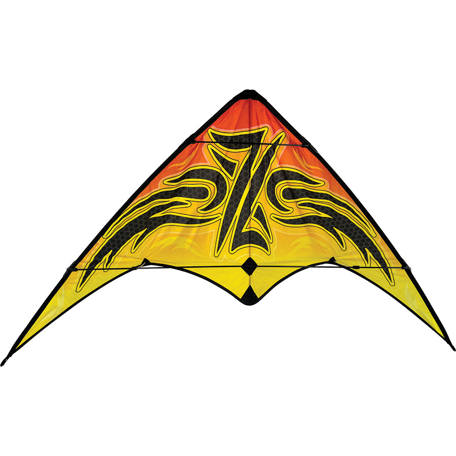 Zoomer 2.0 Neon-X Ripstop Nylon Delta Stunt Kite with Fiberglass Frame to include 80 ft. 65 lb. Test Line with Flying Handles
