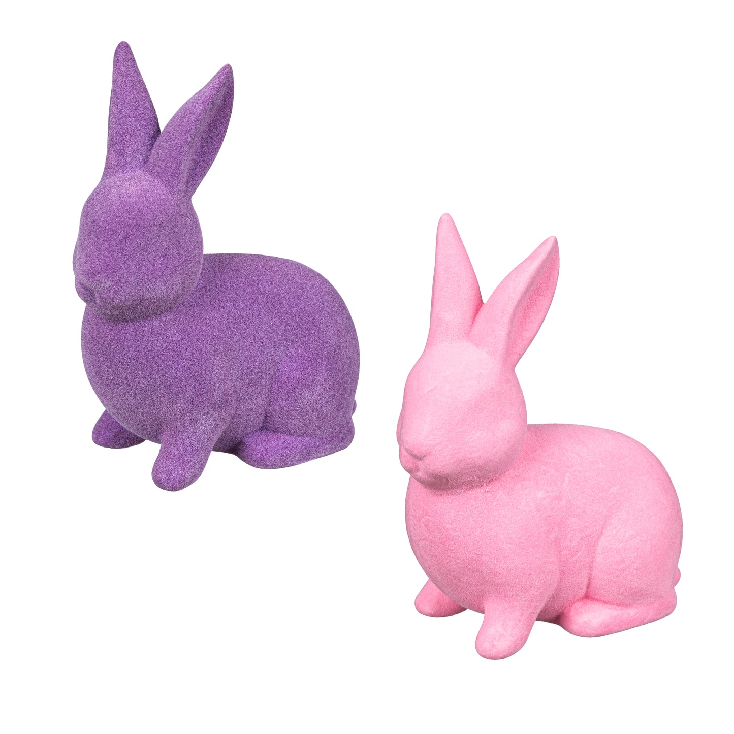 Flocked Bunny Blooms Tabletop Decor
