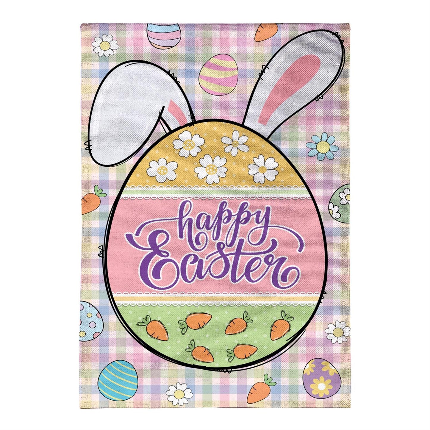 Gingham Easter Garden Flag