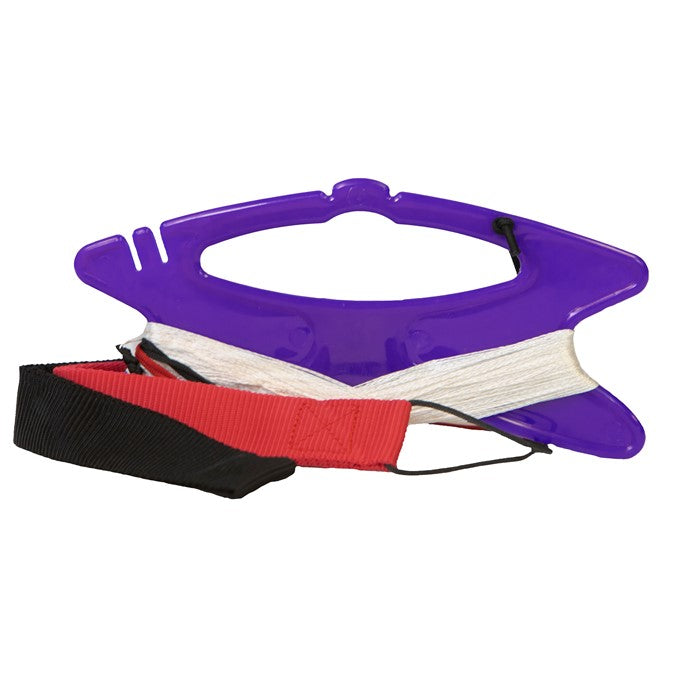 Orange & Purple Alpha 4 Ripstop Nylon Kite with Carbon Fiber Frame to include 80 ft. 150 lb. Dyneema Test Line & Winder Handle Set; 85"x44.5' - Wind Range 4 ~ 27 mph