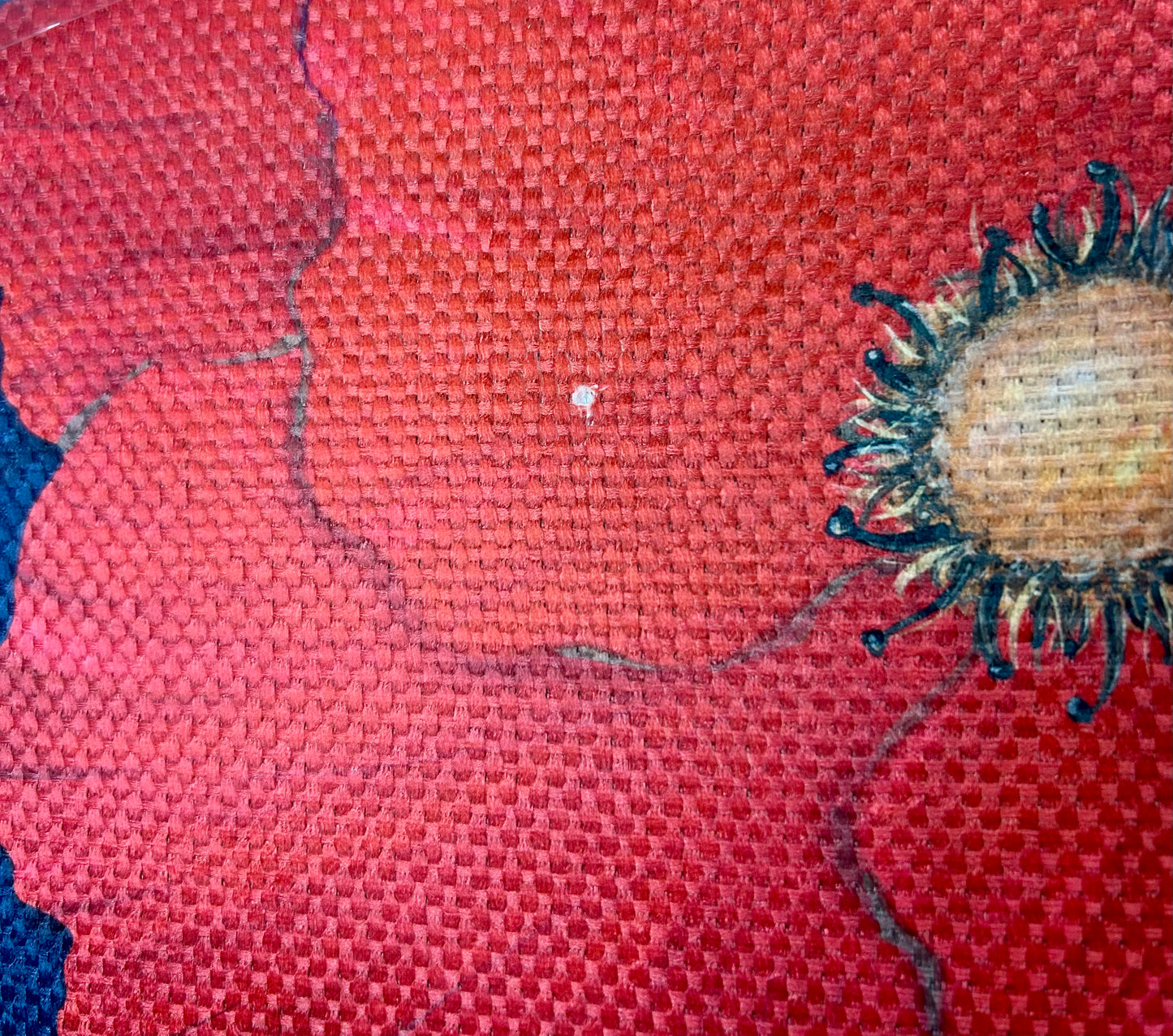 Welcome Poppy Printed Textured Suede Garden Flag; Polyester 12.5"x18" - Imperfect