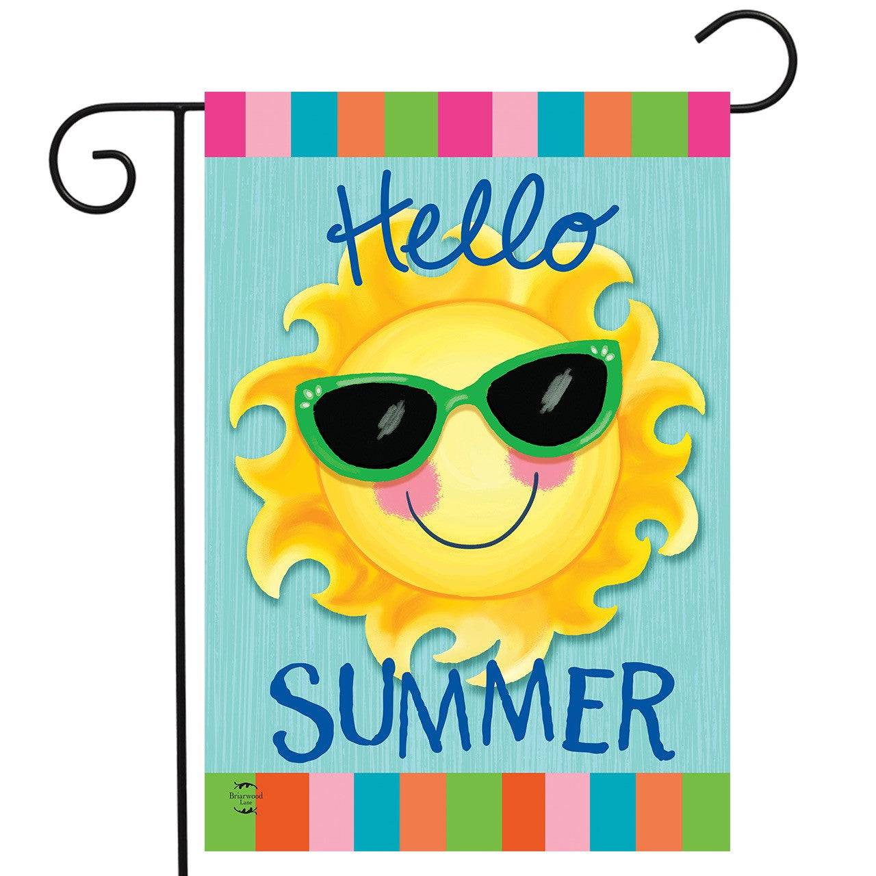 Hello Summer Sun Printed Garden Flag; Polyester 12.5"x18"