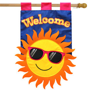 Summer Sun Welcome House Flag