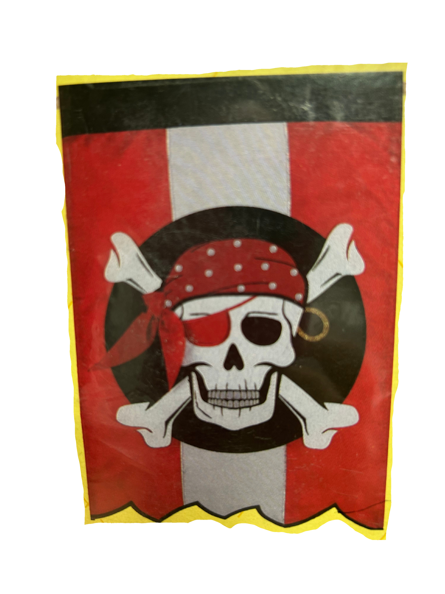 Tattered Pirate Applique House Flag; Polyester