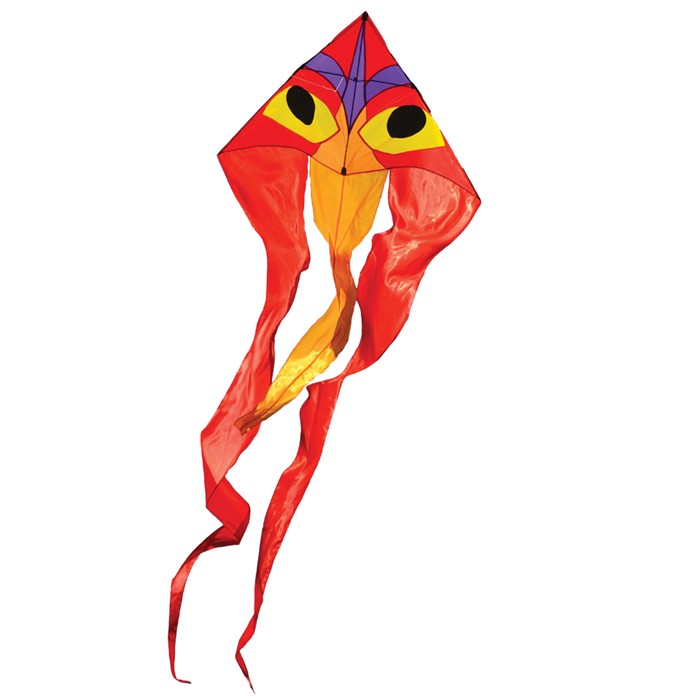 Ibis Ripstop Nylon Delta Kite with Fiberglass Dowel Frame to include 160 ft. 55 lb. Test Line & Winder & 15' attached tail; 52"x15' - Wind Range 5 ~ 18 mph