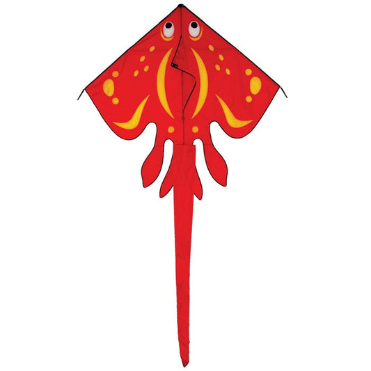 Red Sting Ray Ripstop Nylon Wave Delta Kite