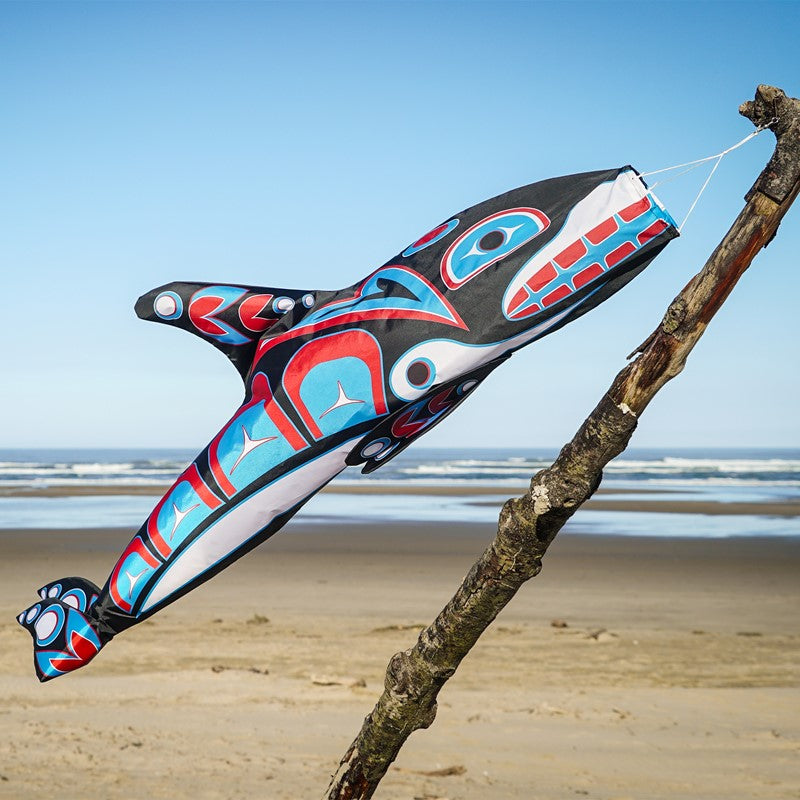 50" Orca Totem Salmon Windsock