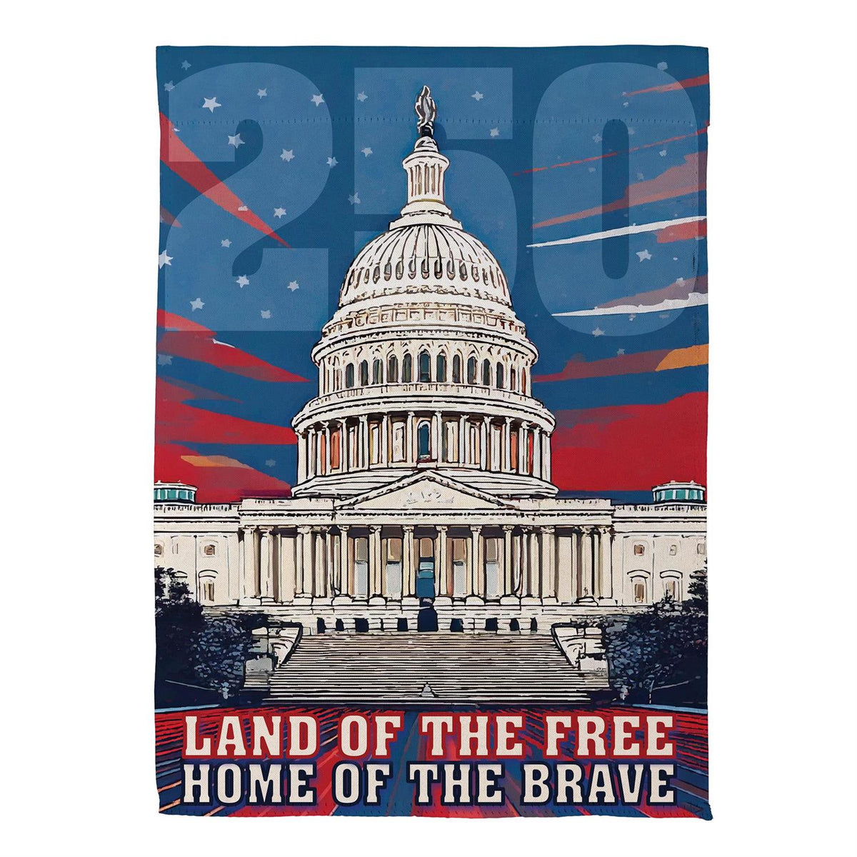 12.5"x18" 250th Anniversary Land of the Free Home of the Brave Garden Flag
