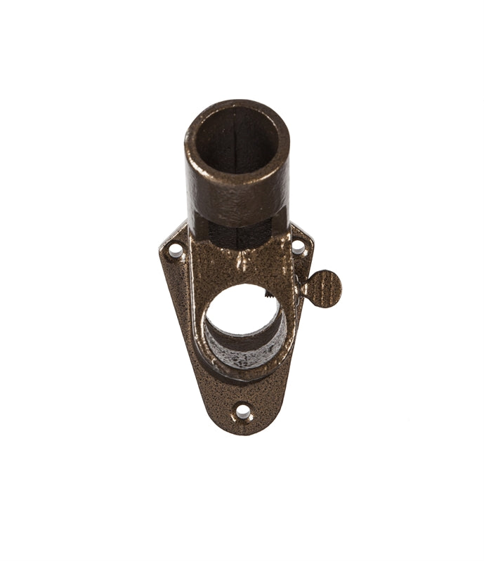 1" Bronze dual angle wall mount pole bracket with windsock receiver