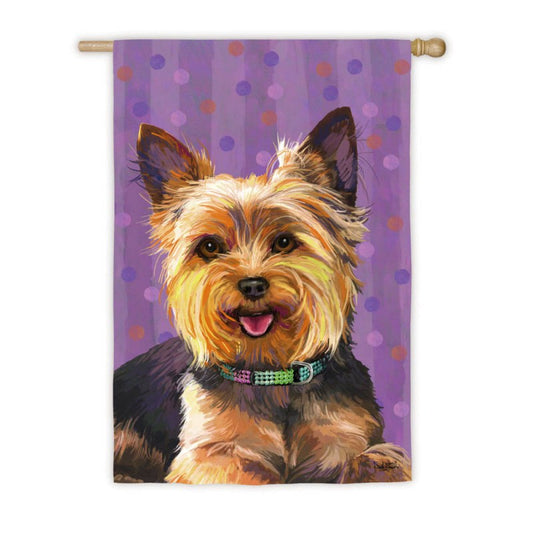 Yorkie Printed House Flag; Polyester