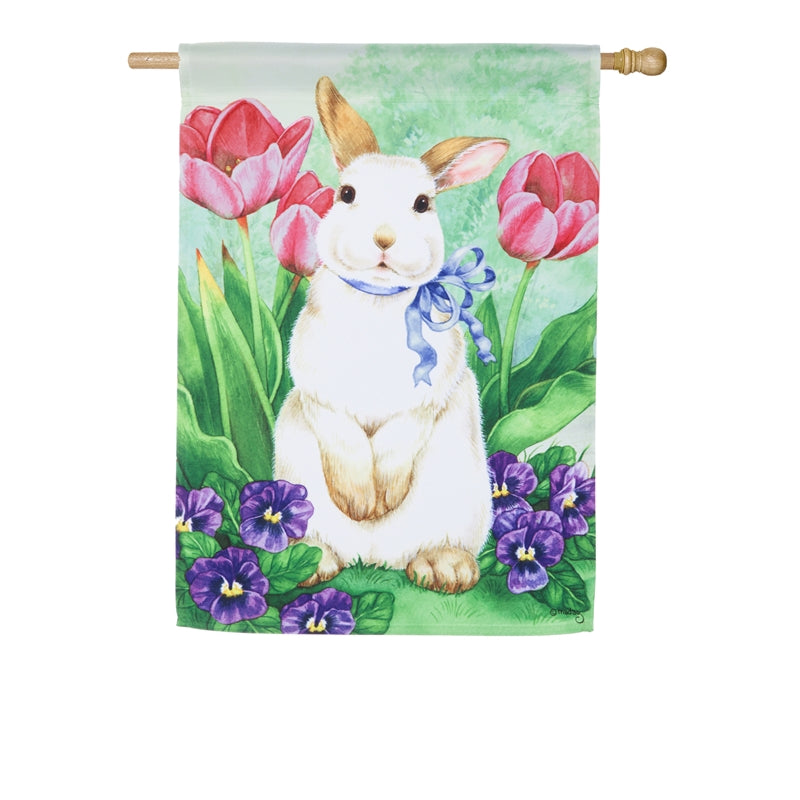 Standing Bunny Printed Seasonal House Flag; Polyester